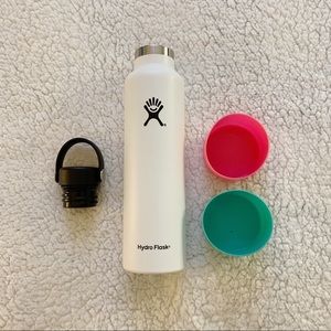 Hydro Flask- 24oz white with accessories